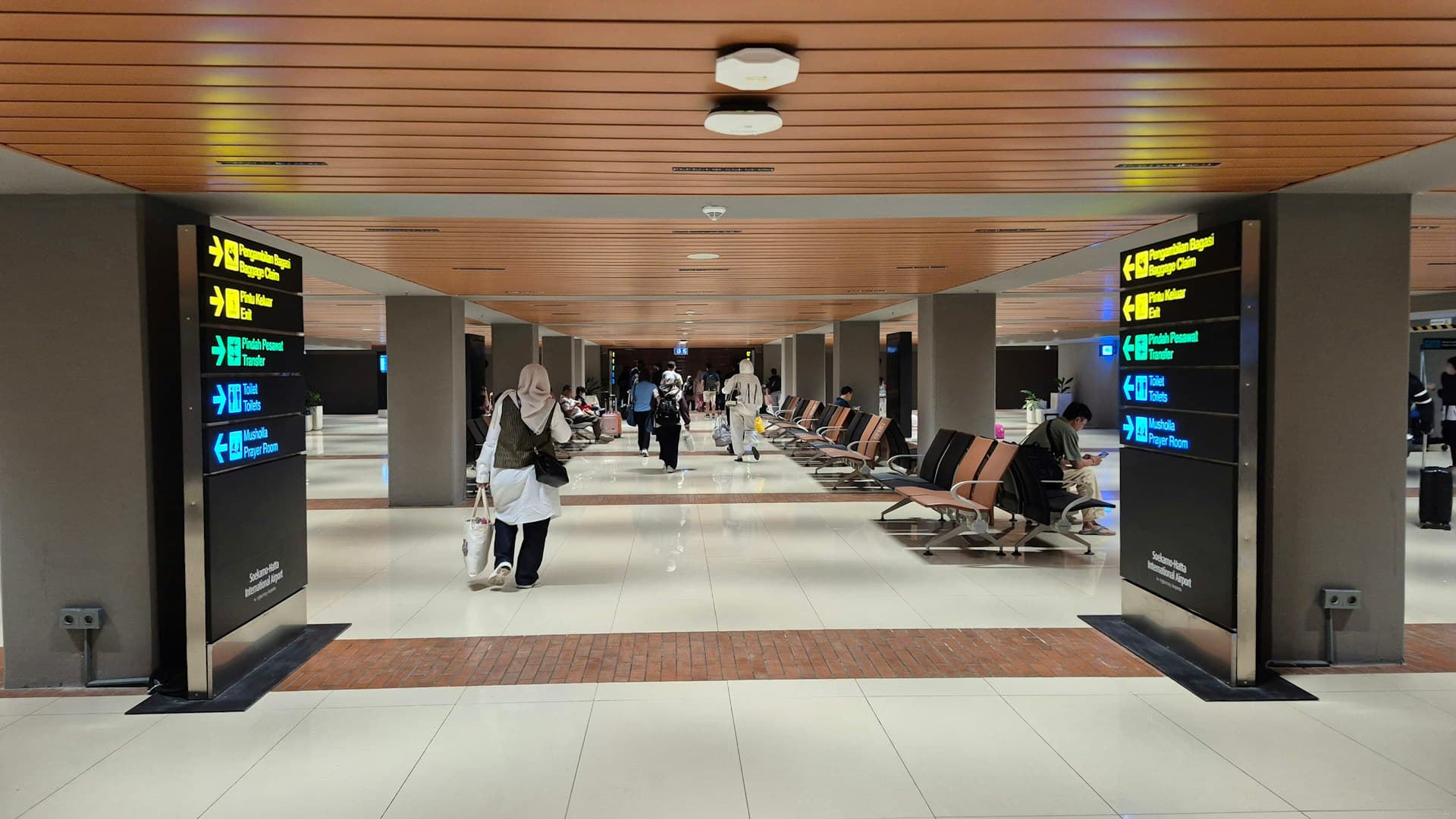 Modern airport terminal concourse at Milan Linate