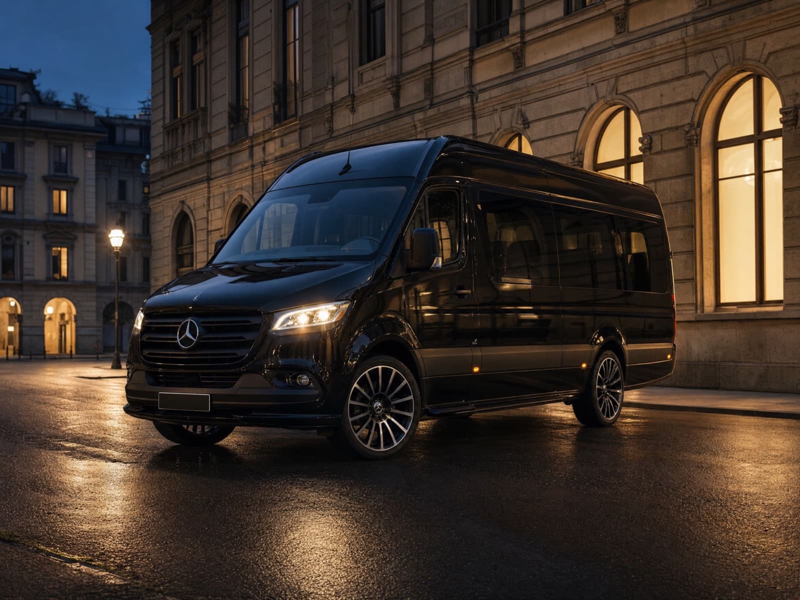 Mercedes-Benz Sprinter minibus used for larger group chauffeur transfers in Italy
